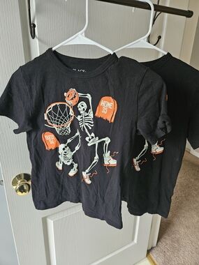 Kids 2 Pack Black Skeleton Basketball Graphic Tee